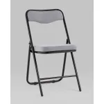 Складной стул Джонни велюр серый каркас черный матовый Stool Group УТ000038735 от ImperiumLoft