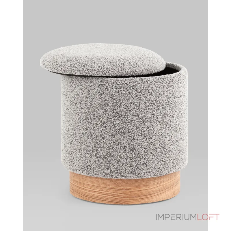 Пуф с ящиком Холли XS букле серый Stool Group УТ000038724 от ImperiumLoft