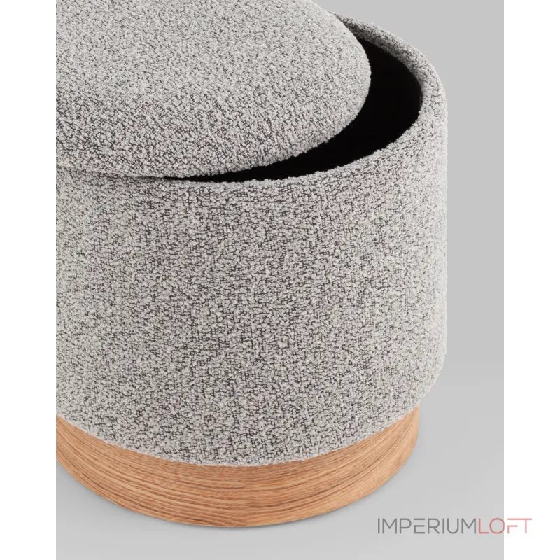 Пуф с ящиком Холли XS букле серый Stool Group УТ000038724 от ImperiumLoft