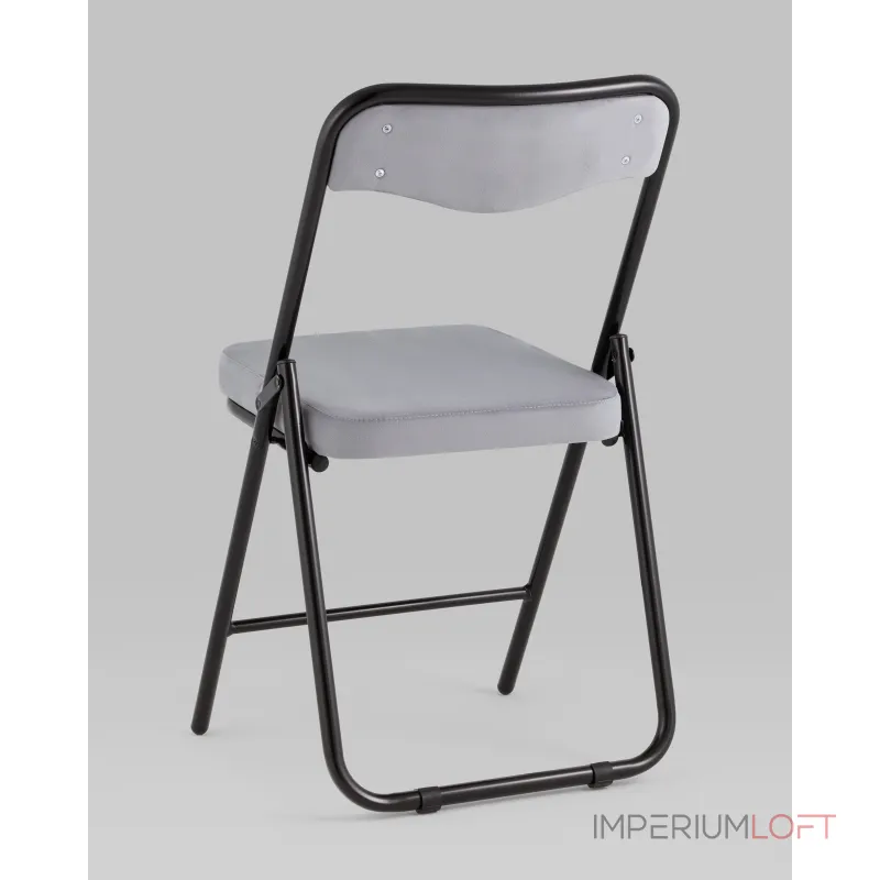Складной стул Джонни велюр серый каркас черный матовый Stool Group УТ000038735 от ImperiumLoft