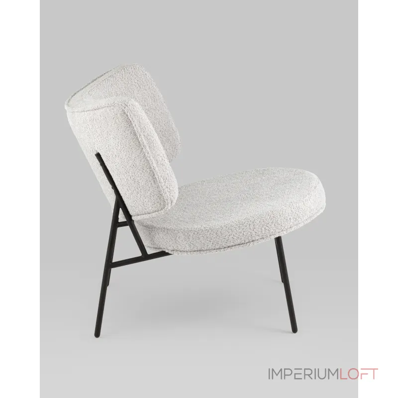 Кресло District Lounge букле светло-серый Stool Group УТ000039112 от ImperiumLoft
