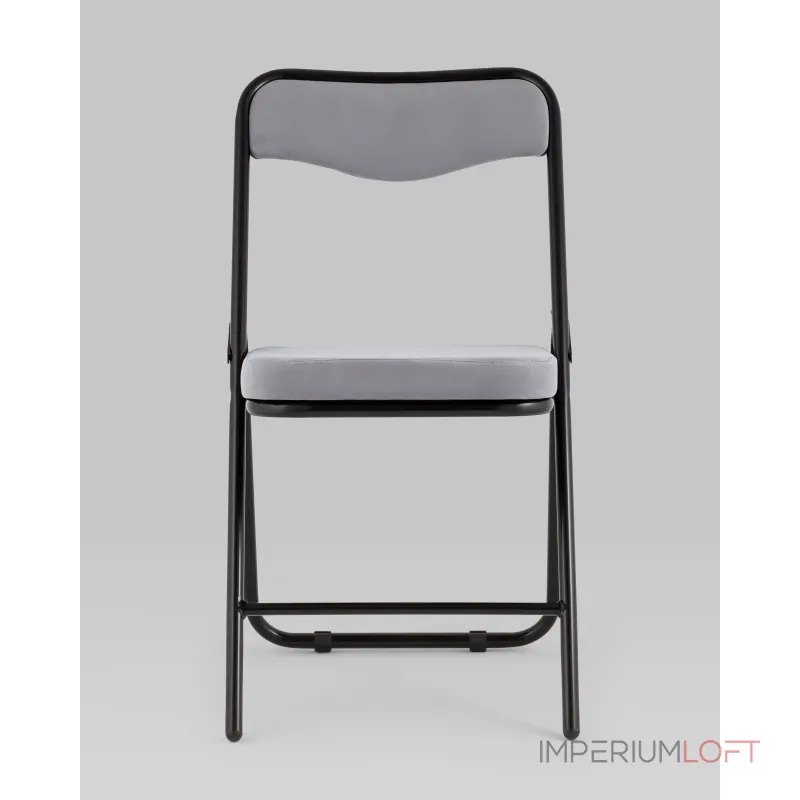 Складной стул Джонни велюр серый каркас черный матовый Stool Group УТ000038735 от ImperiumLoft