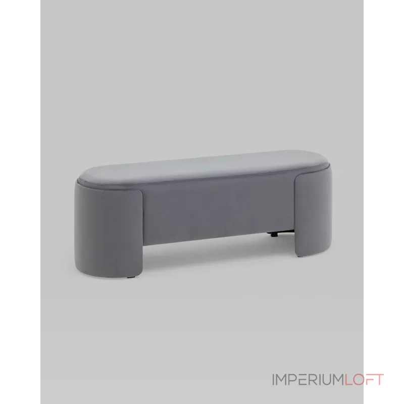Банкетка Taks велюр серый Stool Group УТ000039119 от ImperiumLoft