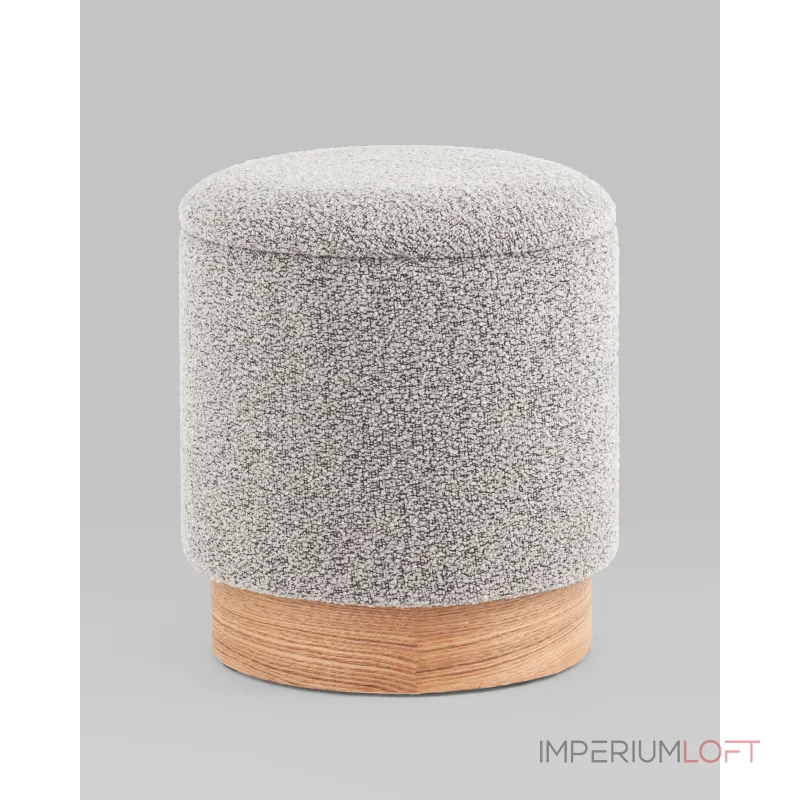 Пуф с ящиком Холли XS букле серый Stool Group УТ000038724 от ImperiumLoft