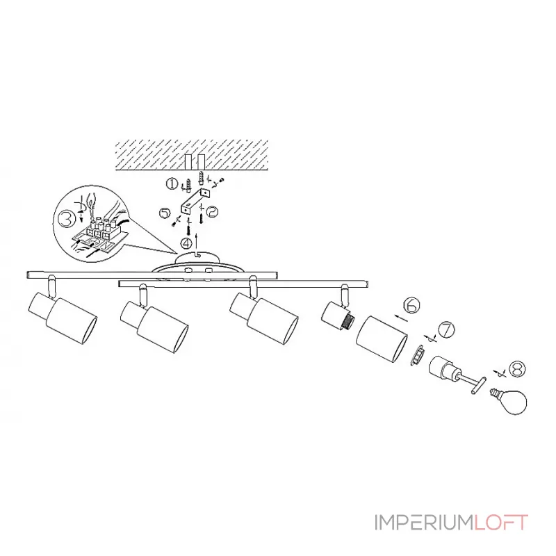 Спот Globo Kati 54913-4 Цвет арматуры хром от ImperiumLoft