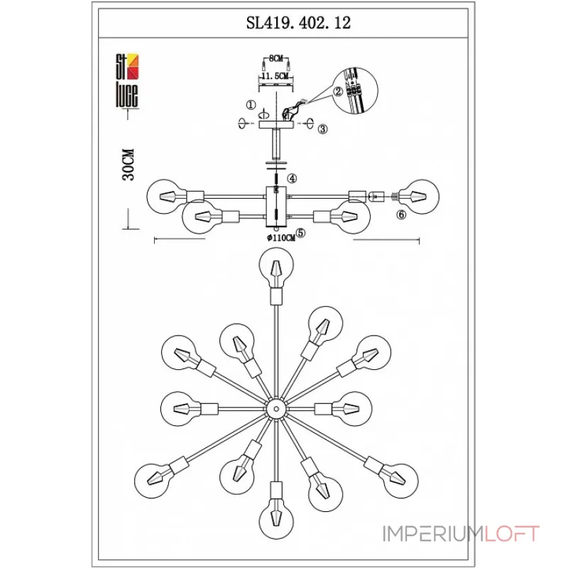 Потолочная люстра EVOLUCE Ano SL419.402.12 