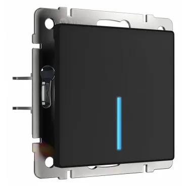 Выключатель сенсорый одноклавишный с подсветкой и функцией Wi-Fi, без рамки Werkel черный W4510608 Выключатель сенсорый одноклавишный с подсветкой и функцией Wi-Fi, без рамки Werkel черный W4510608