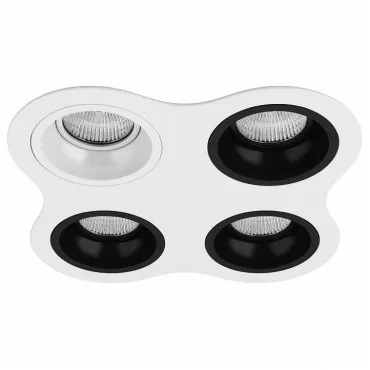 Встраиваемый светильник Lightstar Domino D64606070707 цвет арматуры черно-белый