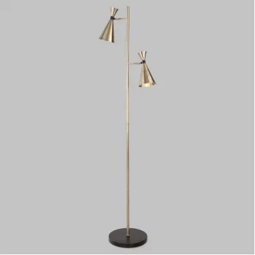 Напольный светильник в стиле лофт 01109/2 латунь / черный