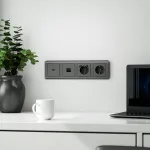 Накладка для розетки с заземлением и 2хUSB Werkel графит рифленый W1179504 от ImperiumLoft