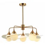 Люстра на штанге Stilfort Saturn 2125/03/05P Цвет плафонов белый Цвет арматуры золото от ImperiumLoft