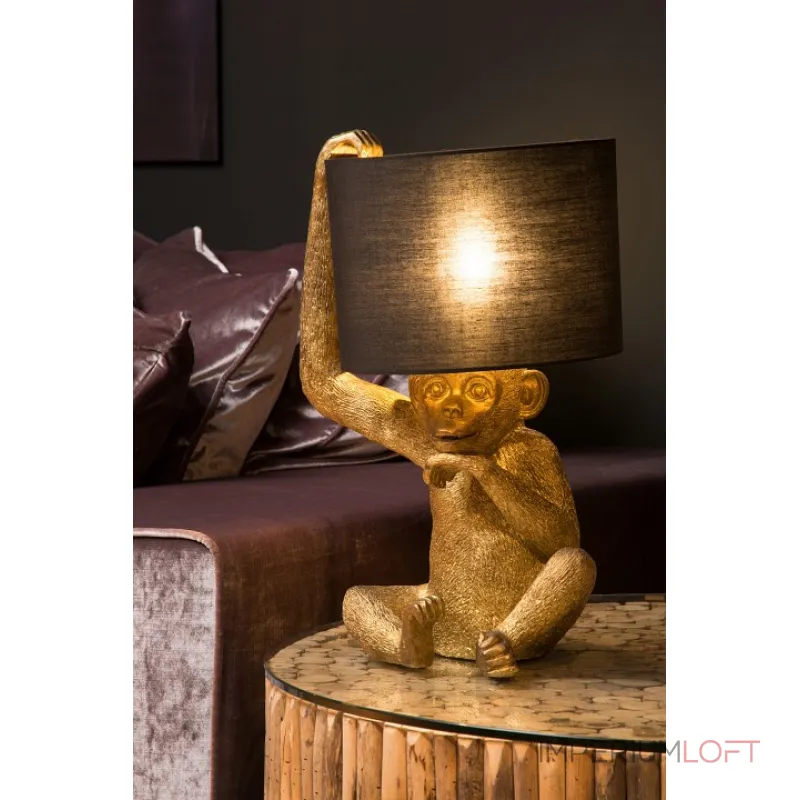 Настольная лампа декоративная Lucide Extravaganza Chimp 10502/81/30 Цвет плафонов черный Цвет арматуры золото от ImperiumLoft Настольная лампа декоративная Lucide Extravaganza Chimp 10502/81/30 Цвет плафонов черный Цвет арматуры золото от ImperiumLoft