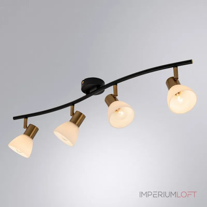Спот Arte Lamp Falena A3117PL-4BK Цвет арматуры Черный Цвет плафонов Белый от ImperiumLoft Спот Arte Lamp Falena A3117PL-4BK Цвет арматуры Черный Цвет плафонов Белый от ImperiumLoft