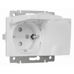 Розетка двойная влагозащищенная с заземлением и шторками с крышкой Werkel белые W1172201 от ImperiumLoft