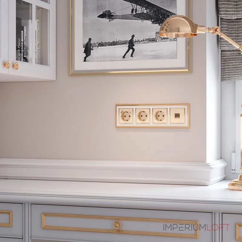 Розетка двойная с заземлением без рамки Werkel W117 8 W1171010 от ImperiumLoft