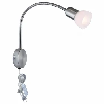 Бра Arte Lamp Falena A3116AP-1SS Цвет арматуры серебро Цвет плафонов белый Бра Arte Lamp Falena A3116AP-1SS Цвет арматуры серебро Цвет плафонов белый
