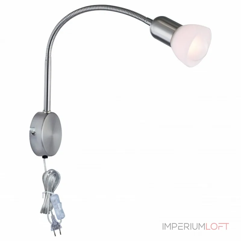 Бра Arte Lamp Falena A3116AP-1SS Цвет арматуры серебро Цвет плафонов белый от ImperiumLoft Бра Arte Lamp Falena A3116AP-1SS Цвет арматуры серебро Цвет плафонов белый от ImperiumLoft