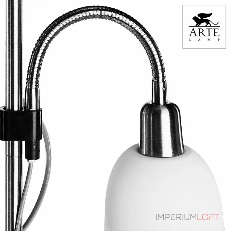 Торшер с подсветкой Arte Lamp Duetto A9569PN-2SS Цвет арматуры серебро Цвет плафонов белый от ImperiumLoft Торшер с подсветкой Arte Lamp Duetto A9569PN-2SS Цвет арматуры серебро Цвет плафонов белый от ImperiumLoft