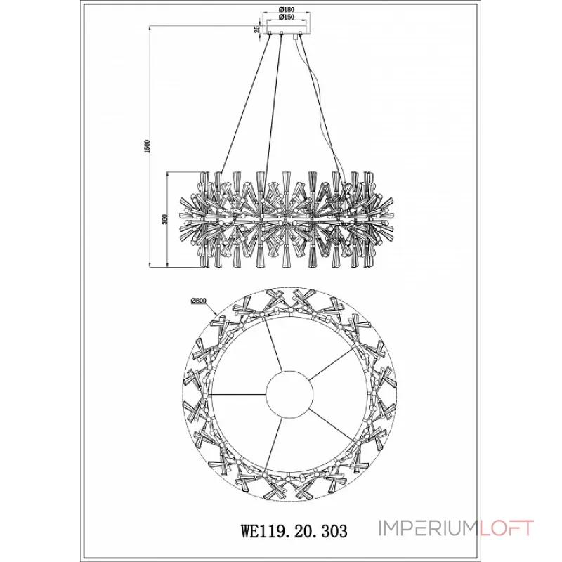Подвесная люстра Wertmark Floriane WE119.20.303
