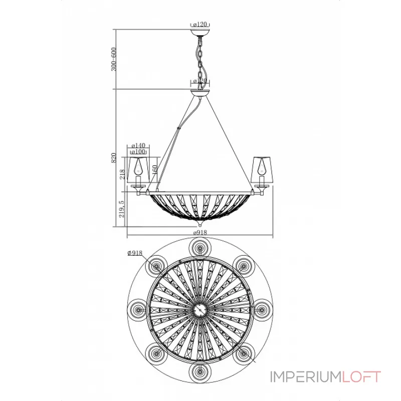 Подвесная люстра Maytoni Pantheon H021PL-08CH