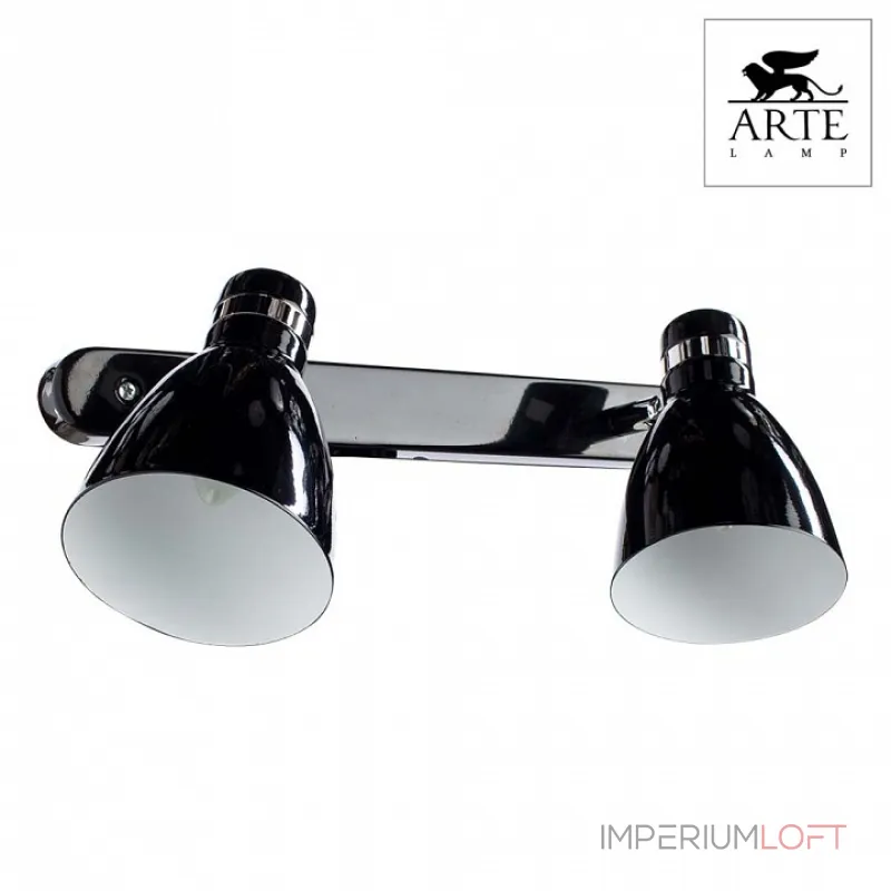 Спот Arte Lamp Mercoled A5049AP-2BK Цвет арматуры хром Цвет плафонов черный от ImperiumLoft