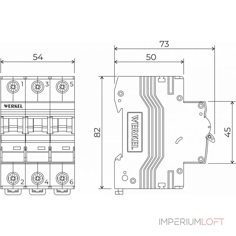 Автоматический выключатель 3P Werkel Автоматические выключатели W903P504 от ImperiumLoft