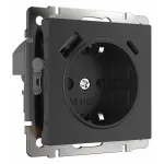 Розетка с заземлением, шторками и USB, без рамки Werkel черный W1171708 от ImperiumLoft