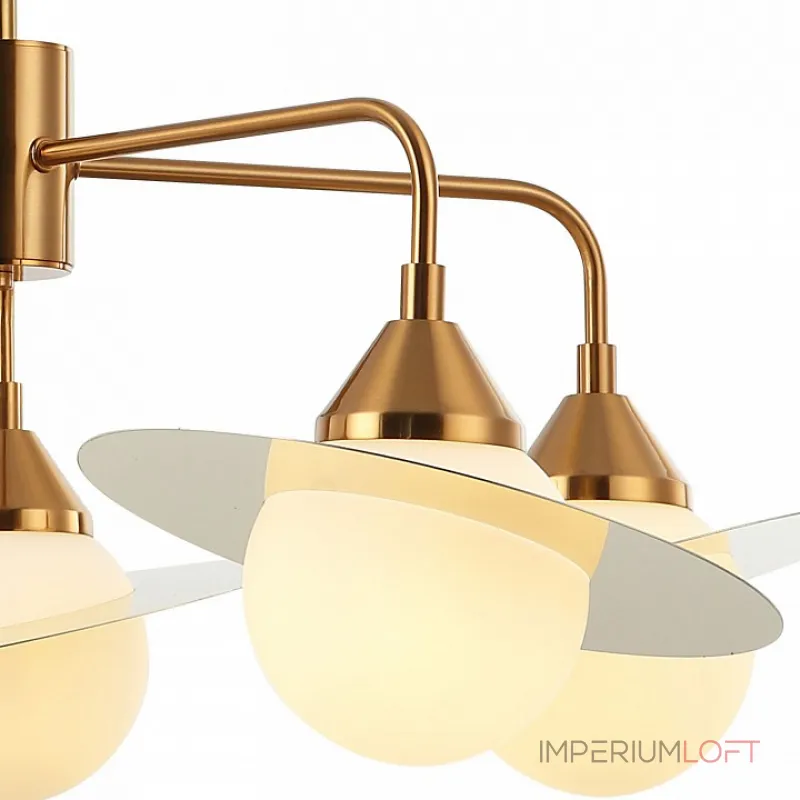 Люстра на штанге Stilfort Saturn 2125/03/05P Цвет плафонов белый Цвет арматуры золото от ImperiumLoft
