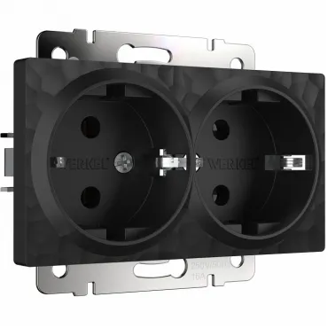 Розетка двойная с заземлением без рамки Werkel W1272008 (черный) Цвет арматуры черный Розетка двойная с заземлением без рамки Werkel W1272008 (черный) Цвет арматуры черный