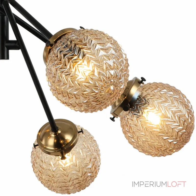 Люстра на штанге Stilfort Sinus 2140/06/06P Цвет плафонов кремовый Цвет арматуры черный от ImperiumLoft