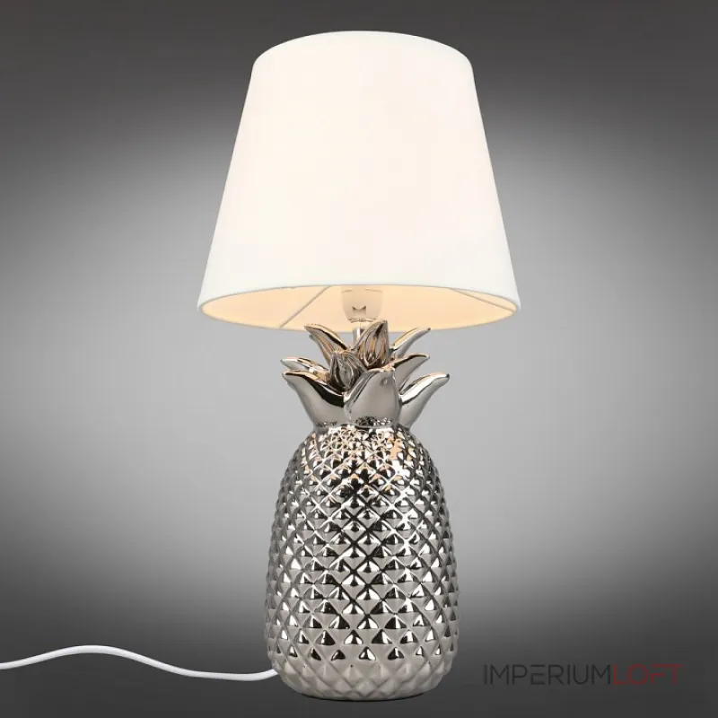 Настольная лампа декоративная Omnilux Caprioli OML-19704-01 Цвет арматуры серебро Цвет плафонов белый от ImperiumLoft