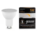 Лампа светодиодная Gauss 1015 GU10 5Вт 3000K 101506105-D от ImperiumLoft