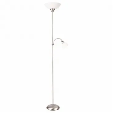 Торшер с подсветкой Arte Lamp Duetto A9569PN-2SS Цвет арматуры серебро Цвет плафонов белый