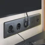 Накладка для розетки с заземлением и 2хUSB Werkel графит рифленый W1179504 от ImperiumLoft