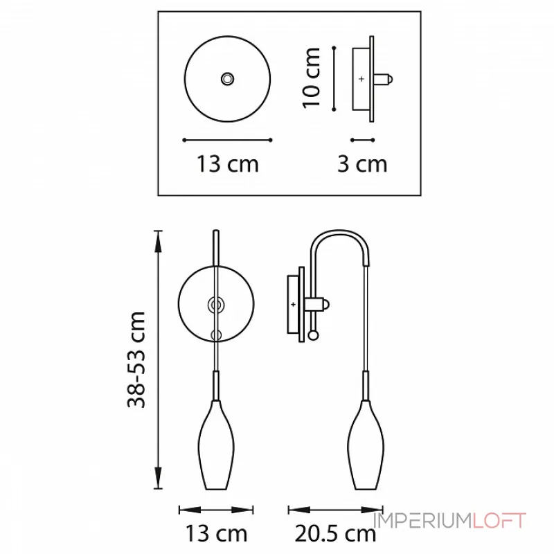 Бра Lightstar Pentola 803521 Цвет арматуры хром Цвет плафонов прозрачный от ImperiumLoft