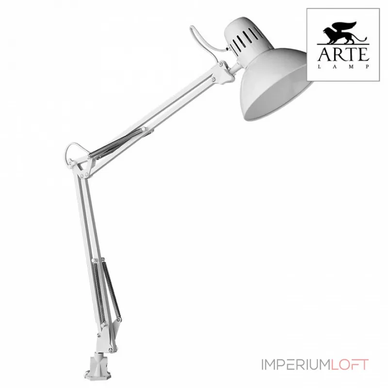 Настольная лампа офисная Arte Lamp Senior A6068LT-1WH Цвет арматуры белый Цвет плафонов белый от ImperiumLoft