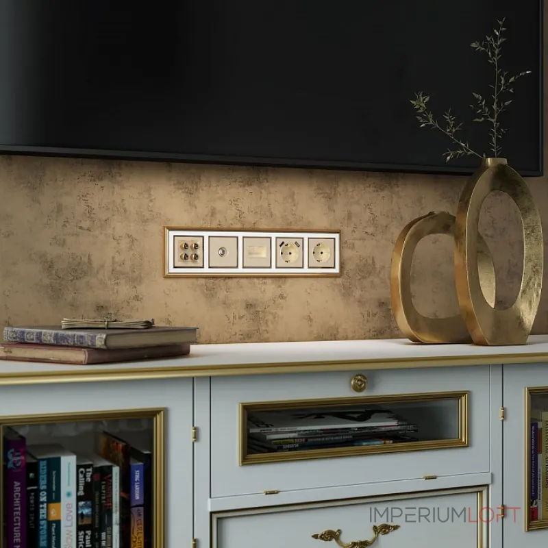 Накладка для розетки Ethernet RJ-45 Werkel Шампань a050852 от ImperiumLoft