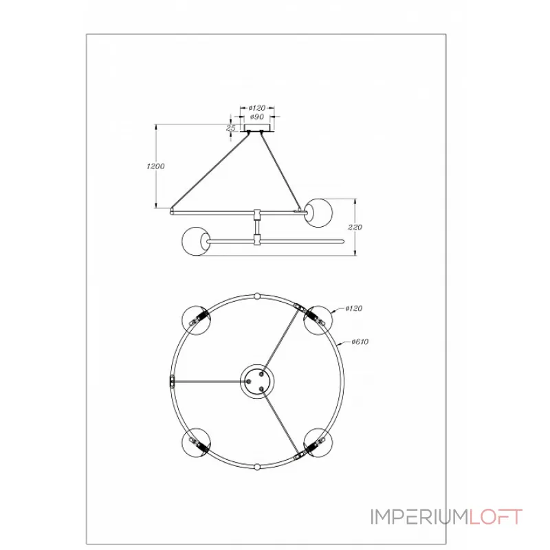 Подвесная люстра Maytoni MOD317PL-04G