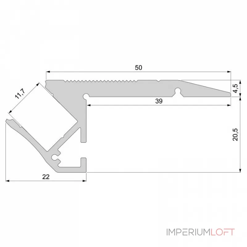 Профиль накладной  Deko-Light AL-01-10 970503 Цвет арматуры серебро от ImperiumLoft
