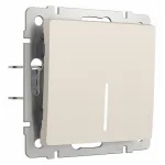 Выключатель одноклавишный с подсветкой без рамки Werkel Айвори матовые W1110162 от ImperiumLoft