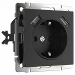 Розетка с заземлением, шторками и 2хUSB, без рамки Werkel W117 7 W1171508 от ImperiumLoft