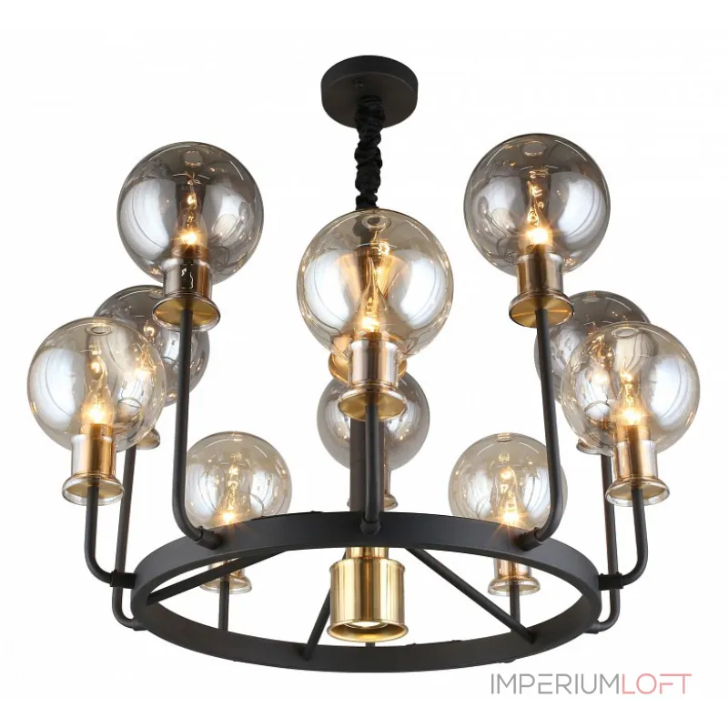 Подвесная люстра Aployt Rozet APL.902.03.11 Цвет арматуры бронза Цвет плафонов серый от ImperiumLoft