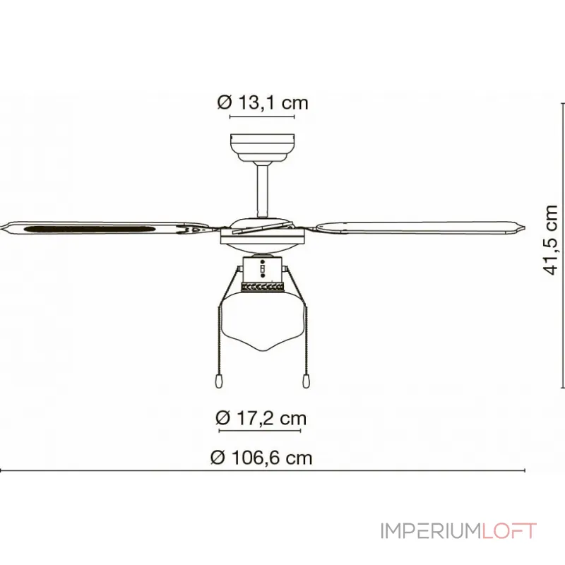 Потолочная люстра с вентилятором Champion 0309CSW Globo