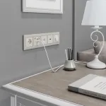 Розетка Ethernet RJ-45 без рамки Werkel перламутровый рифленый W1181013 от ImperiumLoft