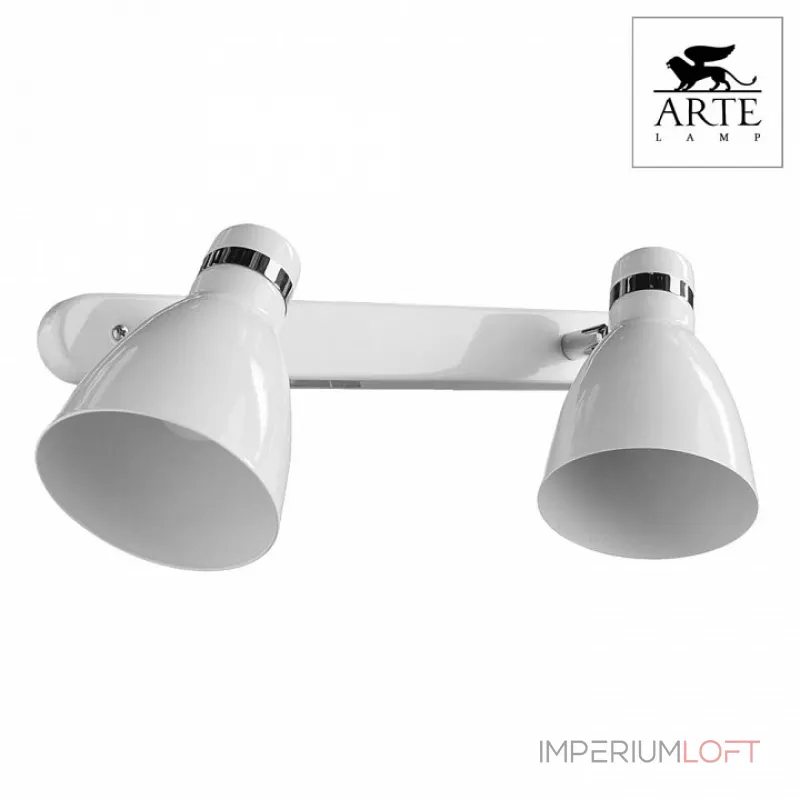 Спот Arte Lamp Mercoled A5049AP-2WH Цвет арматуры хром Цвет плафонов белый от ImperiumLoft