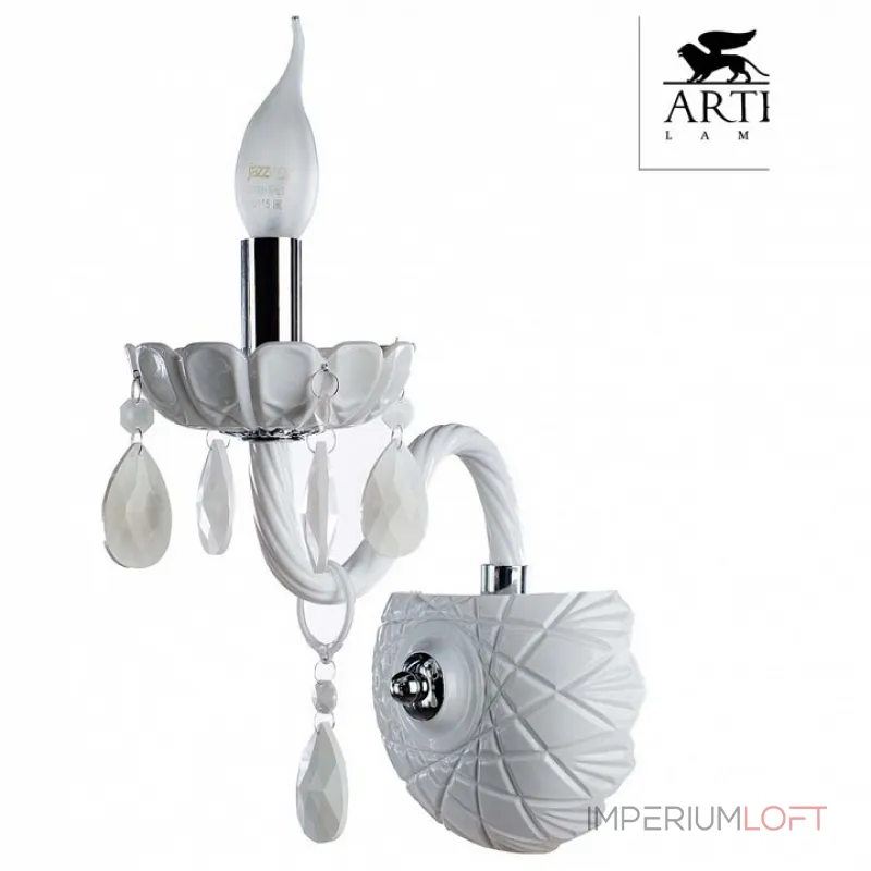 Бра Arte Lamp Teatro A3964AP-1WH Цвет арматуры хром Цвет плафонов белый от ImperiumLoft Бра Arte Lamp Teatro A3964AP-1WH Цвет арматуры хром Цвет плафонов белый от ImperiumLoft