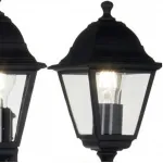 Фонарный столб Maytoni Abbey Road O003FL-03B Цвет арматуры черный Цвет плафонов прозрачный от ImperiumLoft