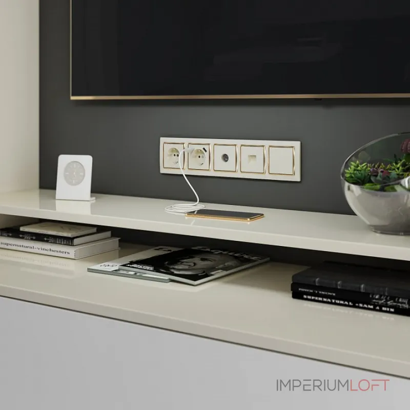 Розетка с заземлением, шторками и 2хUSB, без рамки Werkel слоновая кость W1171503 от ImperiumLoft Розетка с заземлением, шторками и 2хUSB, без рамки Werkel слоновая кость W1171503 от ImperiumLoft