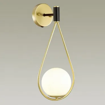 Бра Odeon Light Flari 4810/1W Цвет плафонов белый Цвет арматуры золото Бра Odeon Light Flari 4810/1W Цвет плафонов белый Цвет арматуры золото
