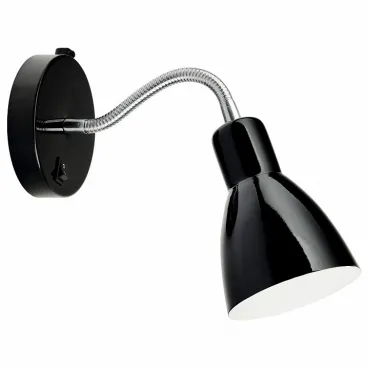 Бра Arte Lamp Dorm A1408AP-1BK Цвет арматуры хром Цвет плафонов чёрный